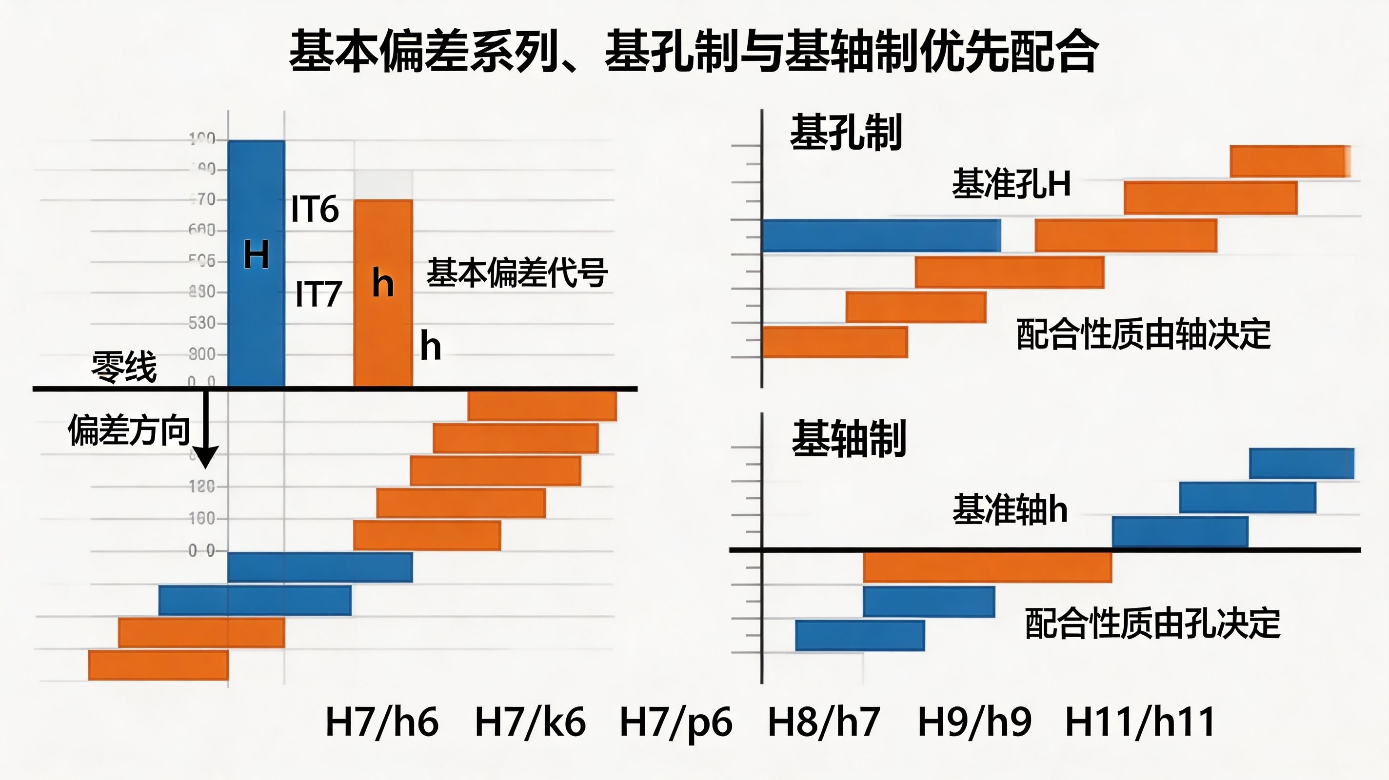 公差与配合--基本偏差系列示意图・基孔制基轴制优先、常用配合