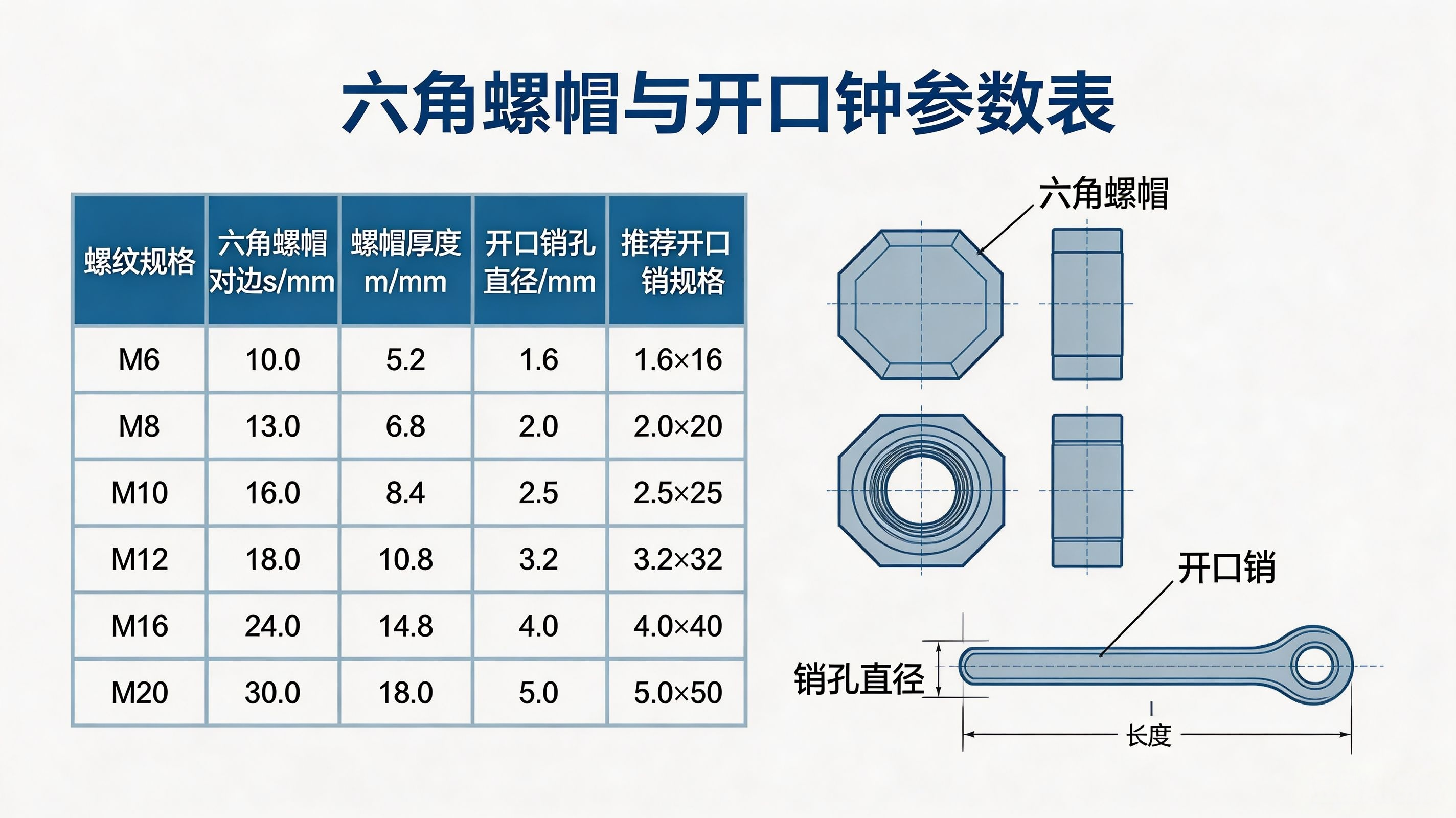标准件 -- 六角螺帽 /开口销