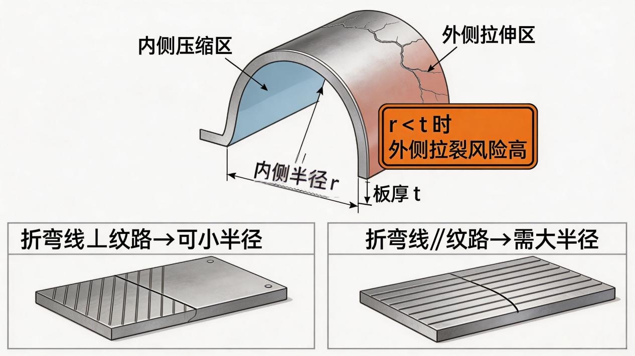 钣金折弯“最小弯曲半径”与“最小折弯边”