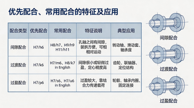 公差与配合--优先配合、常用配合的特征及应用